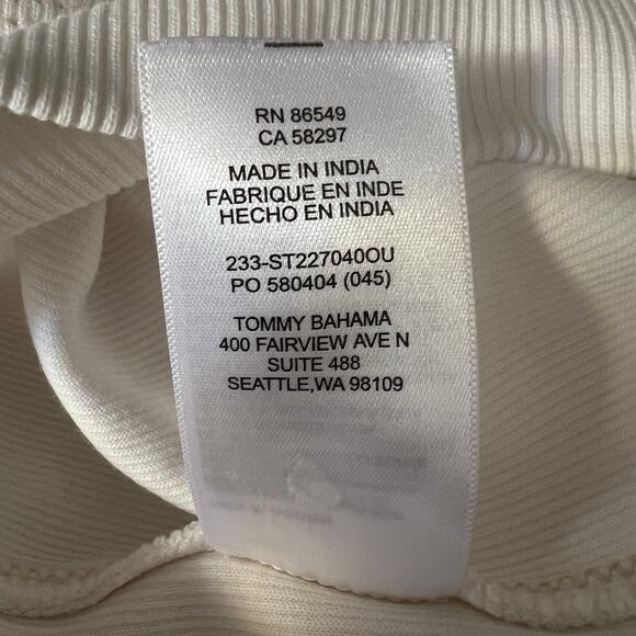Tommy Bahama White Crewneck Cotton Sweatshirt Size Large L - Picture 6 of 9
